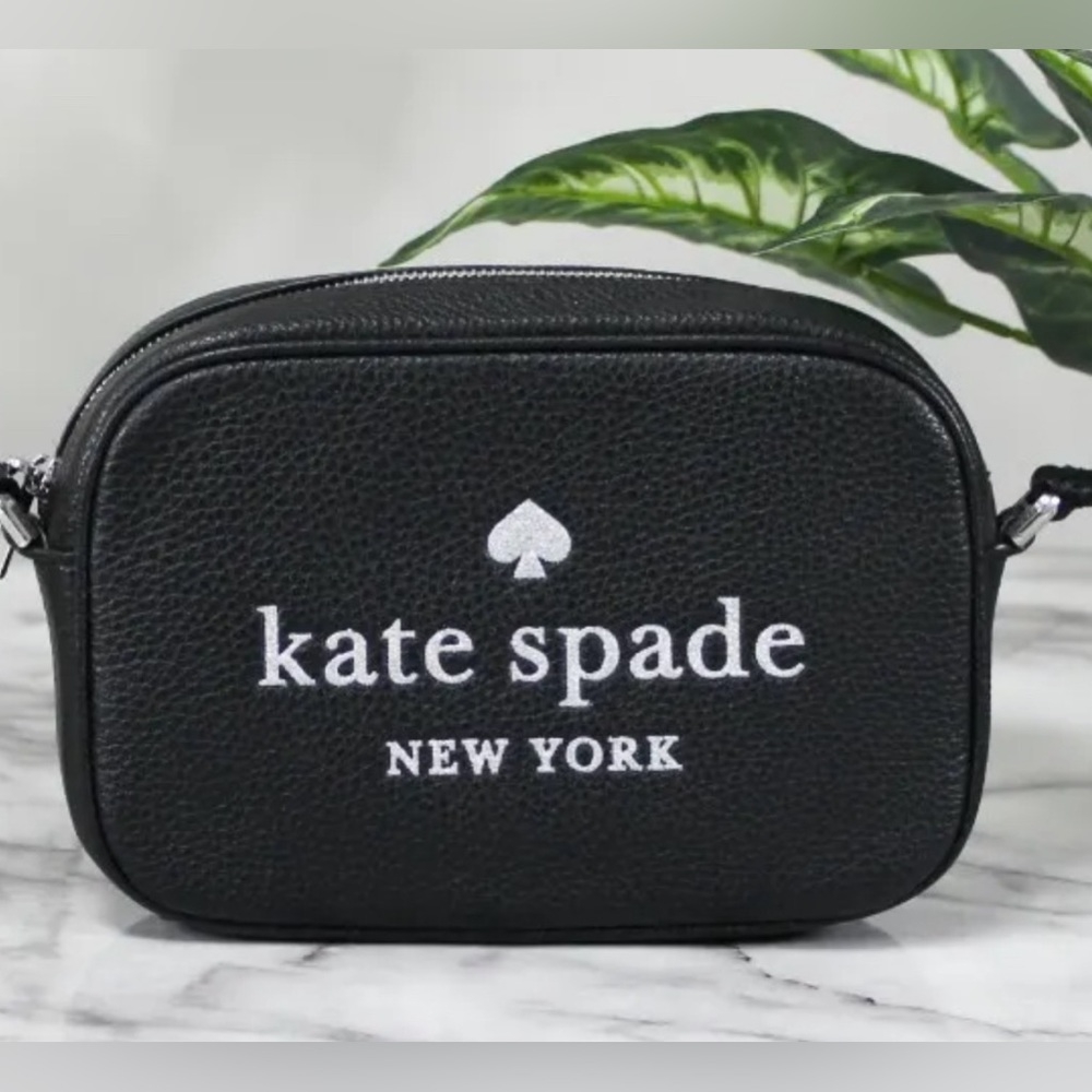🌟HP🎉 Kate Spade Mini Glitter Logo Camera Bag
Crossbody Handbag in Black ♠️🖤 - Picture 4 of 8